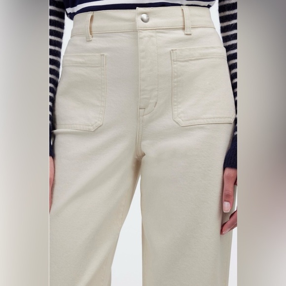 Madewell Cream Wide-Leg Jeans - Picture 8 of 13